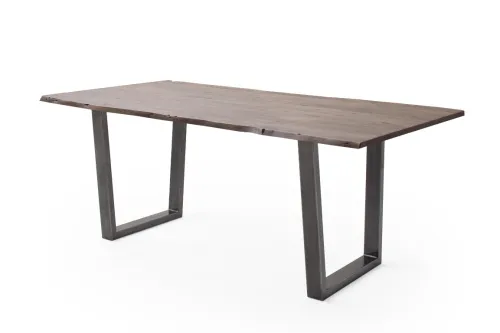 Esstisch Calabria | Akazie massiv | T-Gestell | 160/180/200/220/240 | walnuss / antik gewischt | verschiedene Größen