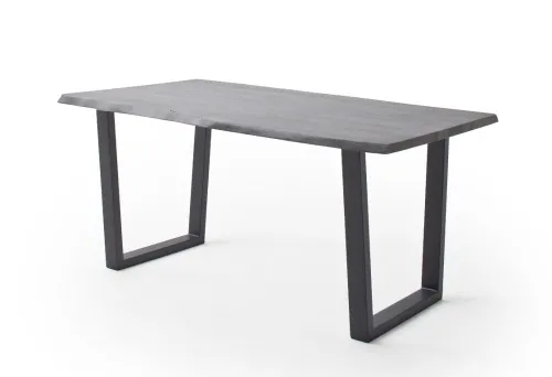 Esstisch Calabria | Akazie massiv | T-Gestell | grau / anthrazit | 200 x 100 -Tischplatte 3,5 cm