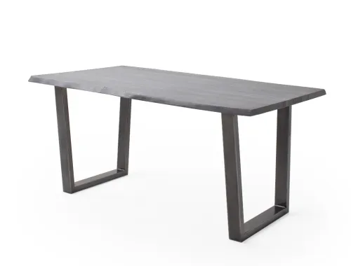 Esstisch Calabria | Akazie massiv | T-Gestell |grau / antik gewischt | 200 x 100 -Tischplatte 3,5 cm