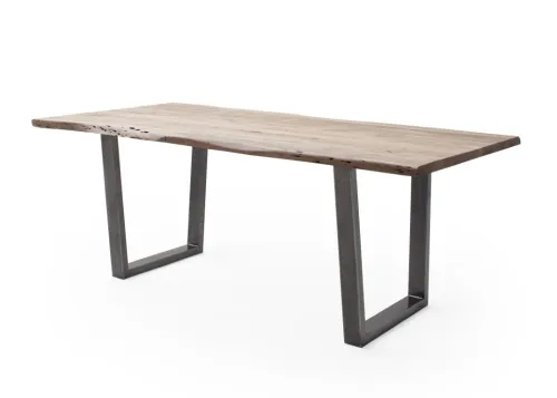 Esstisch Calabria | Akazie massiv | T-Gestell | natur / antik gewischt | 200 x 100 -Tischplatte 3,5 cm