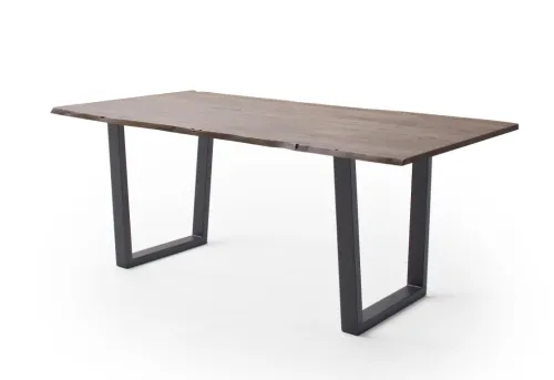 Esstisch Calabria | Akazie massiv | T-Gestell | walnuss / anthrazit | 160 x 90-Tischplatte 2,5 cm