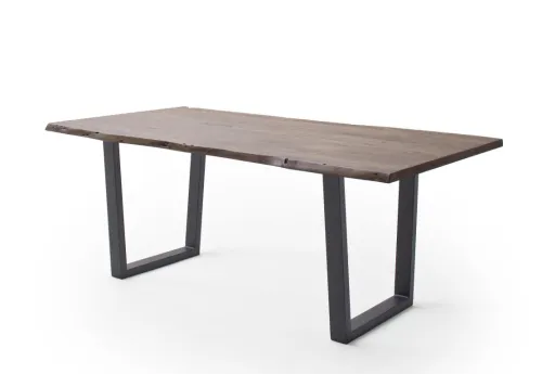 Esstisch Calabria | Akazie massiv | T-Gestell | walnuss / anthrazit | 240 x 100-Tischplatte 5,5 cm