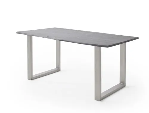 Esstisch Calabria | Akazie massiv | U-Gestell Edelstahl | 160/180/200/220/240 | grau | verschiedene Größen