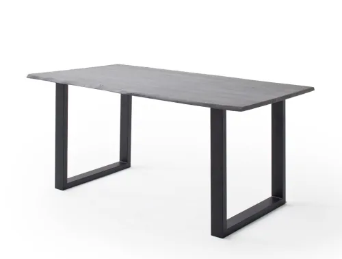 Esstisch Calabria | Akazie massiv | U-Gestell | grau / anthrazit | 160 x 90-Tischplatte 2,5 cm