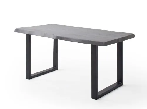 Esstisch Calabria | Akazie massiv | U-Gestell | grau / anthrazit | 240 x 100-Tischplatte 5,5 cm