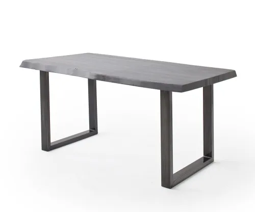 Esstisch Calabria | Akazie massiv | U-Gestell | grau / antik gewischt | 240 x 100-Tischplatte 5,5 cm