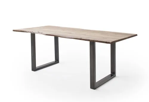 Esstisch Calabria | Akazie massiv | U-Gestell | natur / antik gewischt |180 x 90-Tischplatte 2,5 cm