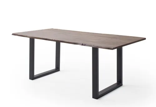 Esstisch Calabria | Akazie massiv | U-Gestell | walnuss / anthrazit | 180 x 90-Tischplatte 2,5 cm
