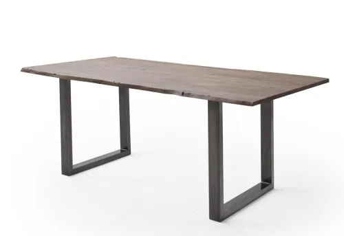 Esstisch Calabria | Akazie massiv | U-Gestell | Walnuss / antik gewischt | 200 x 100 -Tischplatte 3,5 cm