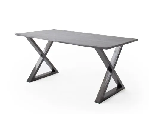 Esstisch Calabria | Akazie massiv | X-Gestell | 160/180/200/220/240 | grau / antik gewischt | verschiedene Größen