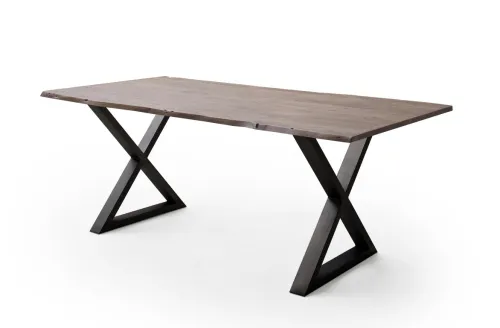 Esstisch Calabria | Akazie massiv | X-Gestell | 160/180/200/220/240 | walnuss / anthrazit | verschiedene Größen