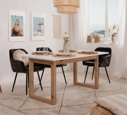 Esstisch Denver | Ausziehtisch | Artisan Eiche / weiß