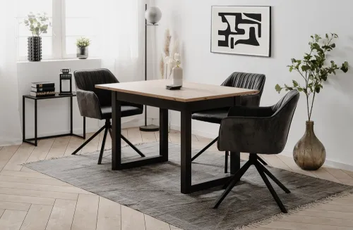 Esstisch Denver | Ausziehtisch | Artisan Oak / anthrazit | 120(160) x 80