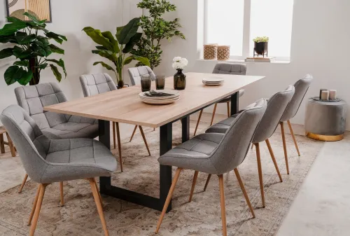 Esstisch Denver | Ausziehtisch | Sonoma Eiche / anthrazit | Industrial Look | 160(200) x 90