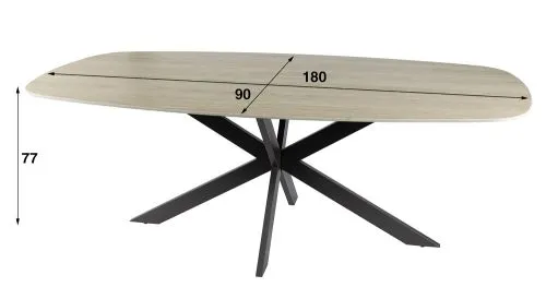 Esstisch Ele | oval | 180 cm | Keramik | Travertin