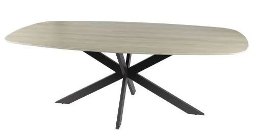 Esstisch Ele | oval | 215 cm | Keramik | Travertin