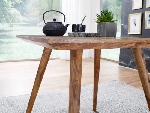 Esstisch Elias | Sheesham Holz massiv | dunkelbraun | 80x80