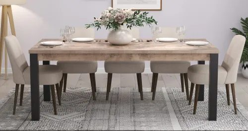 Esstisch Emile 1 | 200 x 100 | Eiche Tabak / Schwarz