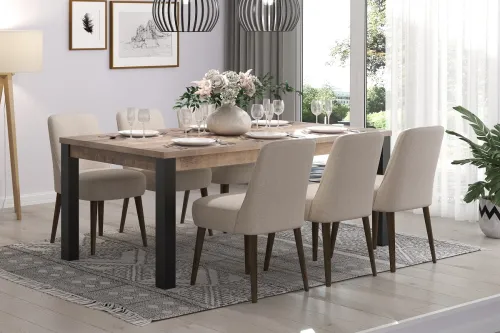 Esstisch Emile 1 | 200 x 100 | Eiche Tabak / Schwarz