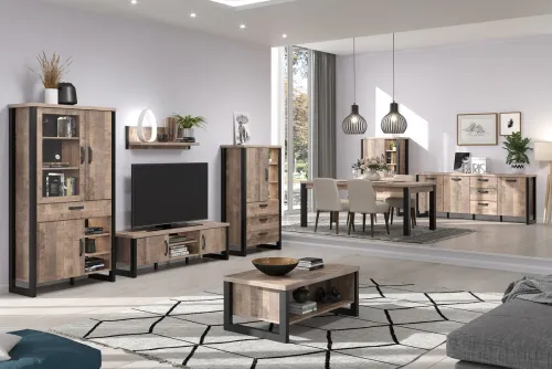 Esstisch Emile 1 | 200 x 100 | Eiche Tabak / Schwarz