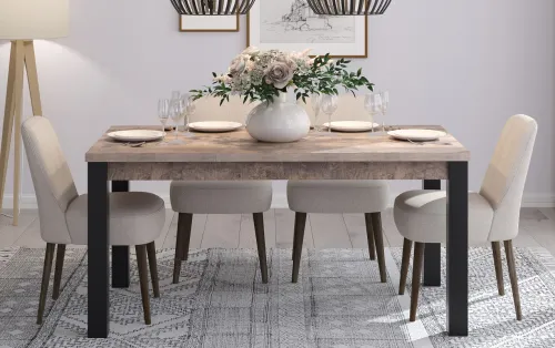 Esstisch Emile | 160 x 90 | Eiche Tabak / Schwarz