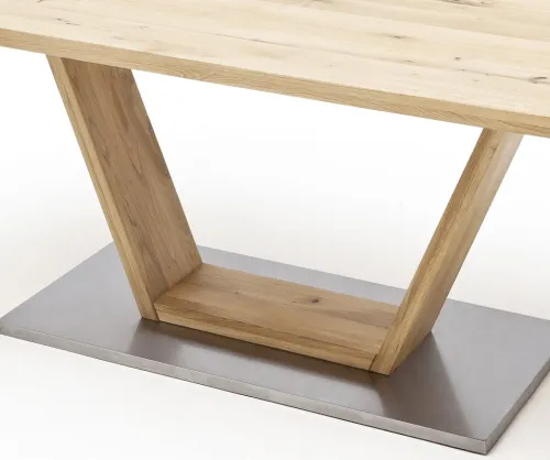 Esstisch Greta mit V-Fuß | Balkeneiche massiv | 160/180/200/220 | verschiedene Größen