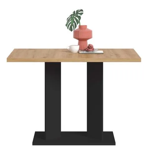 Esstisch Gustav 1 | Säulen-Fußgestell | Artisan Eiche / schwarz