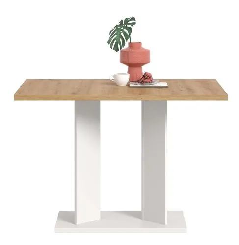 Esstisch Gustav 1 | Säulen-Fußgestell | Artisan Eiche / weiß