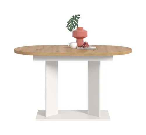 Esstisch Gustav | ausziehbar | Artisan Eiche / weiß