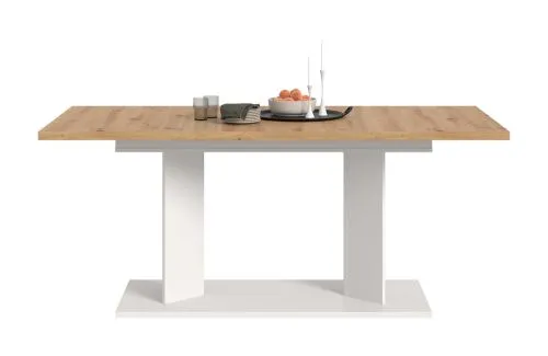 Esstisch Gustav | ausziehbar | Artisan Eiche / weiß | B:140-220 cm