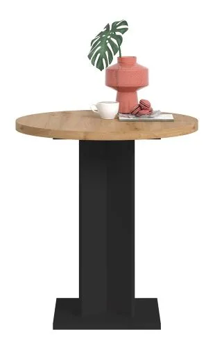 Esstisch Gustav rund | 70 cm | Artisan Eiche / schwarz