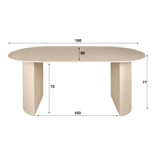 Esstisch Homa | Keramik Travertin | 180 cm | beige