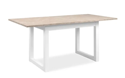Esstisch Houston | Ausziehtisch | Sandstein / Weiß | 160-200 x 75 x 90 cm