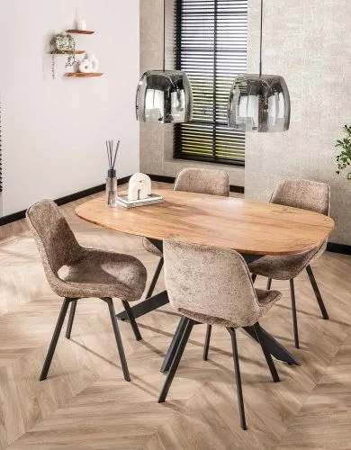 Esstisch Lako | oval | 150 cm | Akazie massiv | Natur