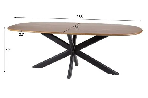 Esstisch Kani | 180 cm | oval | Mango massiv | sandfarbe