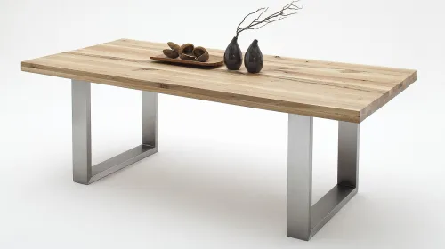 Esstisch Kufentisch Castello | Eiche gekälkt massiv | 180/200/220/240/260 x 100 | verschiedene Größen