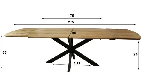Esstisch Lauris | 175(275)cm | verlengerbar | Akazie massiv