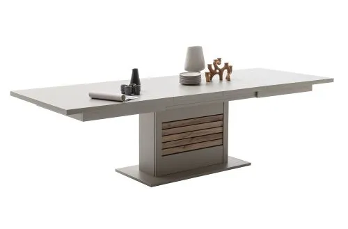 Esstisch Lüttich | Basalt / Wotan Eiche | 180(280)x100