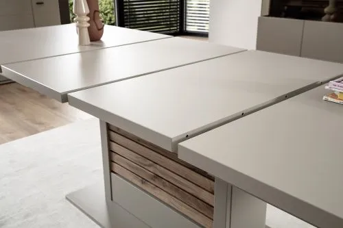 Esstisch Lüttich | Basalt / Wotan Eiche | 180(280)x100