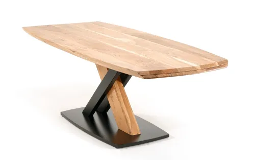 Esstisch Maverick | Akazie massiv | X-Gestell | mit Schweizer Kante | 180 cm