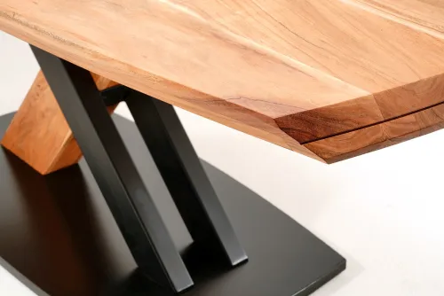 Esstisch Maverick | Akazie massiv | X-Gestell | mit Schweizer Kante | 200x100