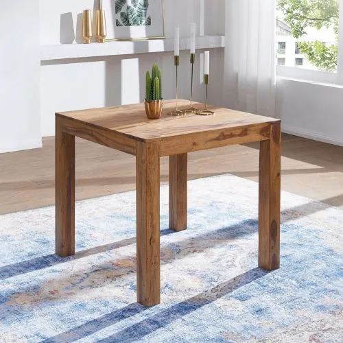 Esstisch Mibia 1 | Sheesham Holz massiv | dunkelbraun | 80x80 cm
