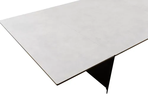 Esstisch Molinara | Edelstahl | hellgrau | ausziehbar | 200(290) x 100