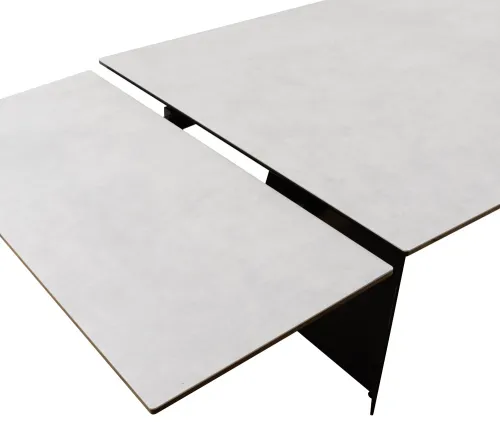 Esstisch Molinara | Edelstahl | hellgrau | ausziehbar | 200(290) x 100