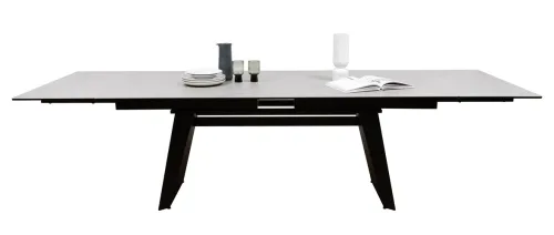 Esstisch Molinara | Edelstahl | hellgrau | ausziehbar | 200(290) x 100