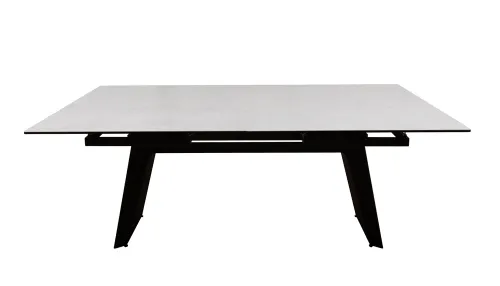 Esstisch Molinara | Edelstahl | hellgrau | ausziehbar | 200(290) x 100