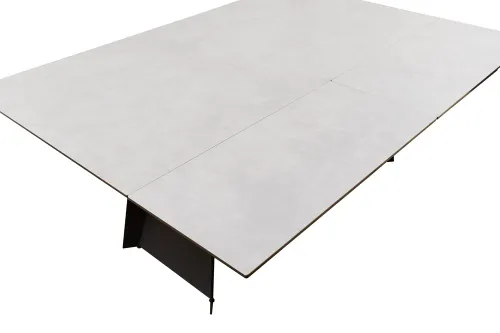 Esstisch Molinara | Edelstahl | hellgrau | ausziehbar | 200(290) x 100