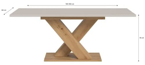 Esstisch Motion 1 | ausziehbar | Kaschmir / Artisan | 150(190)x90