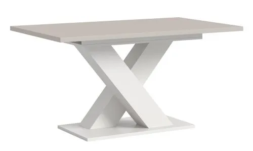 Esstisch Motion 1 | ausziehbar | X-Fuß | weiß / Kaschmir | 150(190)x90