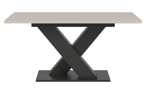Esstisch Motion 1a | ausziehbar | X-Fuß | grau / Kaschmir | 150(190)x90